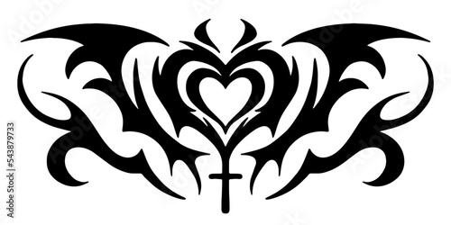 Celtic Heart pattern. Oriental tattoo for the lower back. Girl's transferable temporary tattoo