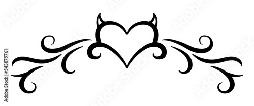Celtic Heart pattern. Oriental tattoo for the lower back. Girl's transferable temporary tattoo