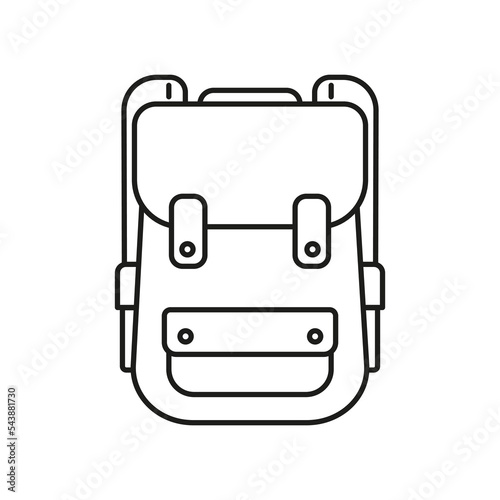 Icon of touristic backpack. Editable stroke. Vector © Дарья Фомина