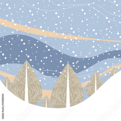 Modern abstract winter background suitable for winter wedding and merry christmas card