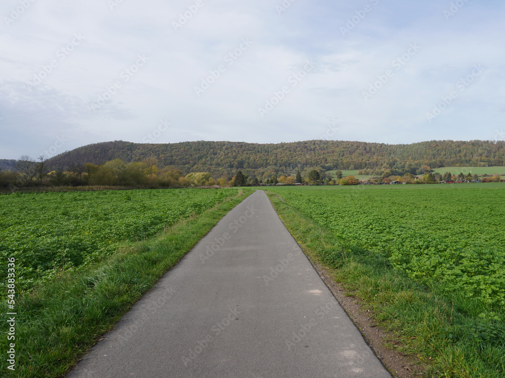 Radweg in der Nähe von Wanfried in Hessen