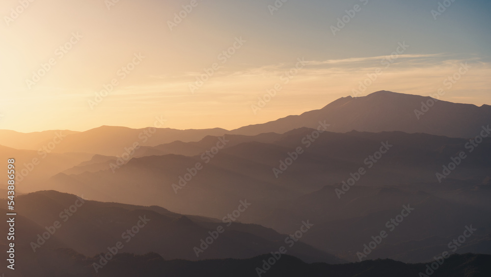 sunset in the mountains