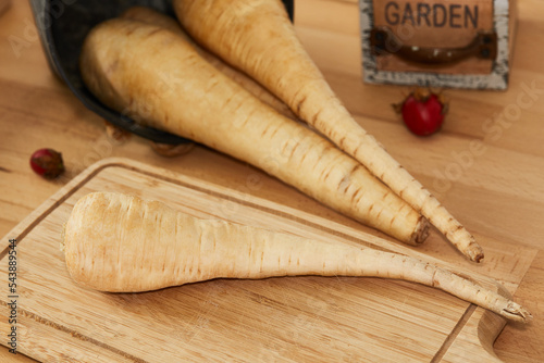 Parsnip on cutting board