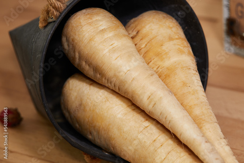 A bucket of parsnips
