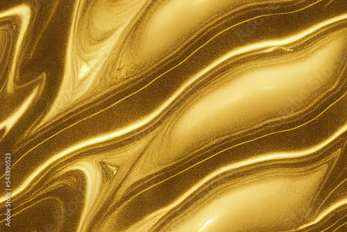 Liquid gold seamless textile pattern 3d illustrated