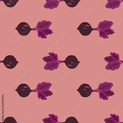 Hand drawn beet seamless pattern. Doodle beetroot wallpaper.