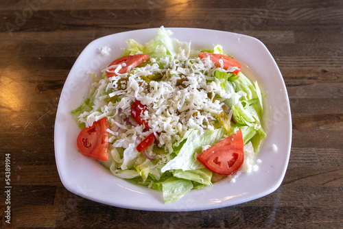 Garden salad with cheese 