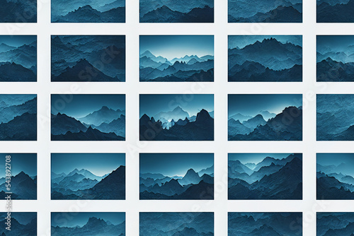 Mountains seamless textile pattern 3d illustrated