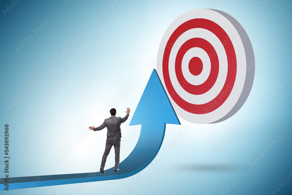 Businessman aiming for the success