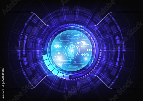 Futuristic Sci-Fi glowing HUD circle and sphere. Abstract technology background.