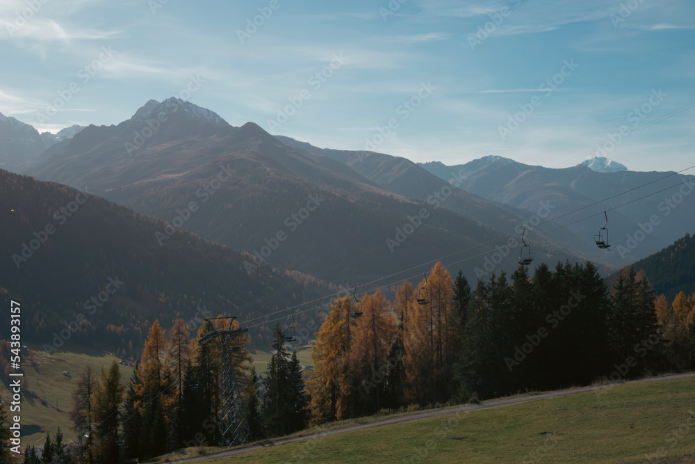 Mountains in Davos in autumn, Switzerland 