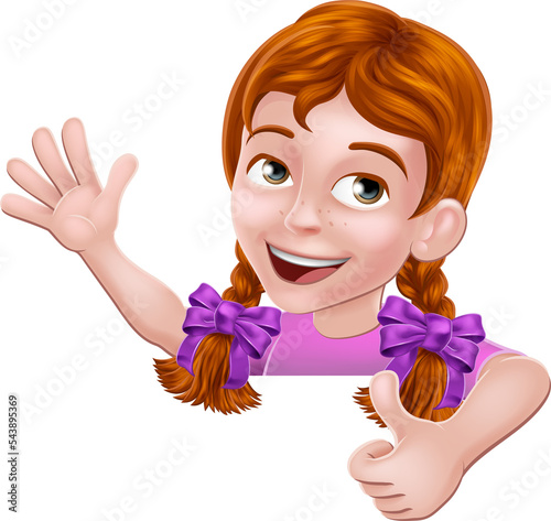 Girl Kid Thumbs Up Cartoon ...