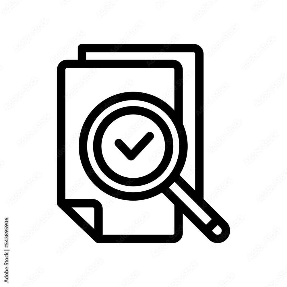 icon line verified, check, approval, accept, letter, mail, magnifier, document, file. editable color, outline icon style. icon line verified, check, approval, accept, letter, mail, magnifier, document, file. editable color, outline icon style.