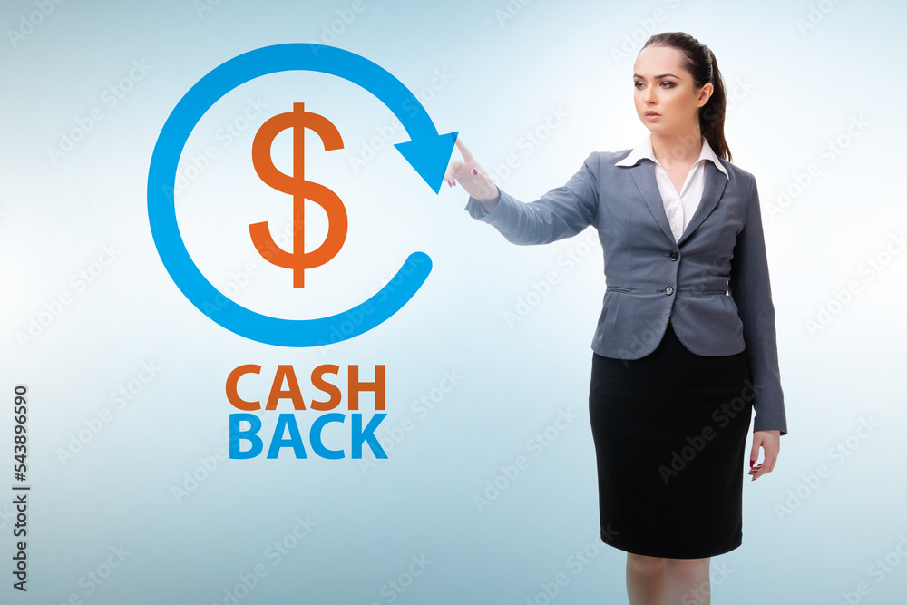 Businesswoman in the cash back concept