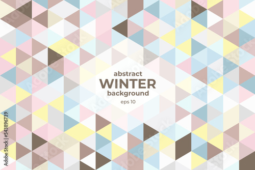 Minimalistic winter vector background. Abstract cute geometric calm cover.