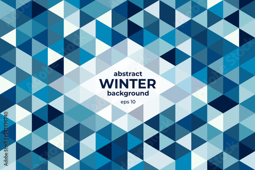 Blue bright abstract vector winter background. Festive Christmas cover.