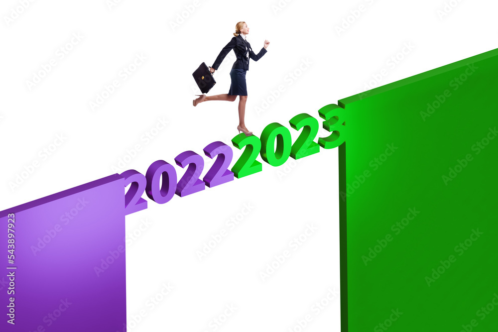 Concept of new year from 2022 to 2023 Concept of new year from 2022 to 2023