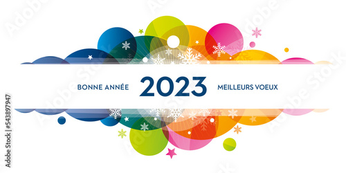 2023 bonne année meilleurs voeux bulles colorées