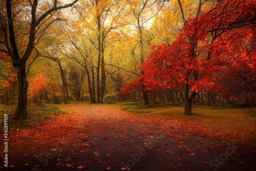 Autumn trees in the park