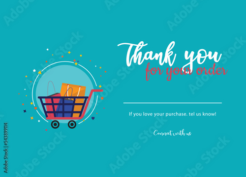 Thank you card. Thanksgiving card. Thanks card. Thank you for your order card design illustration vector template. Easy to editable file. Eps10