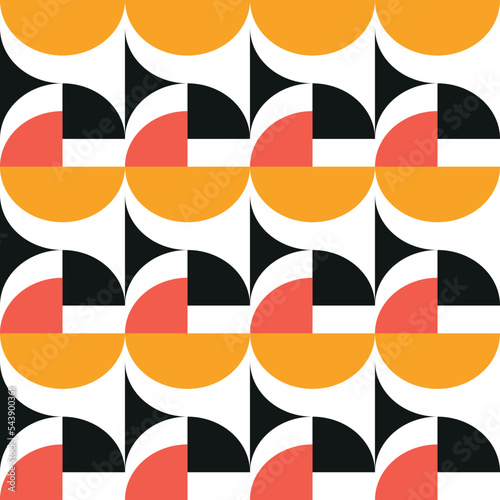 70s retro groove pattern with circles. Vintage geometrical pattern. Vector illustration