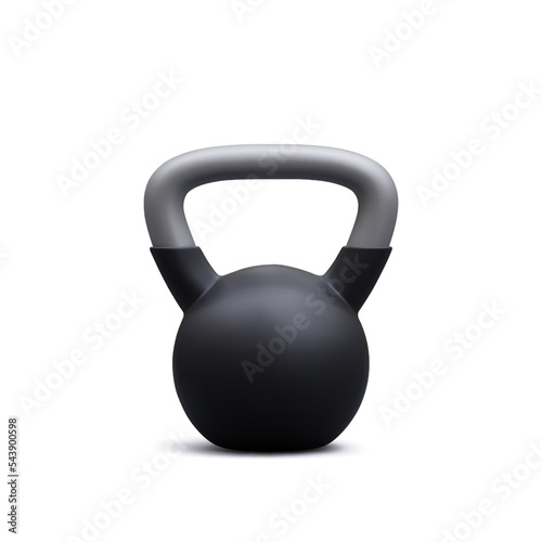 3d realistic weight kettlebell isolated on white background. Vector illustration