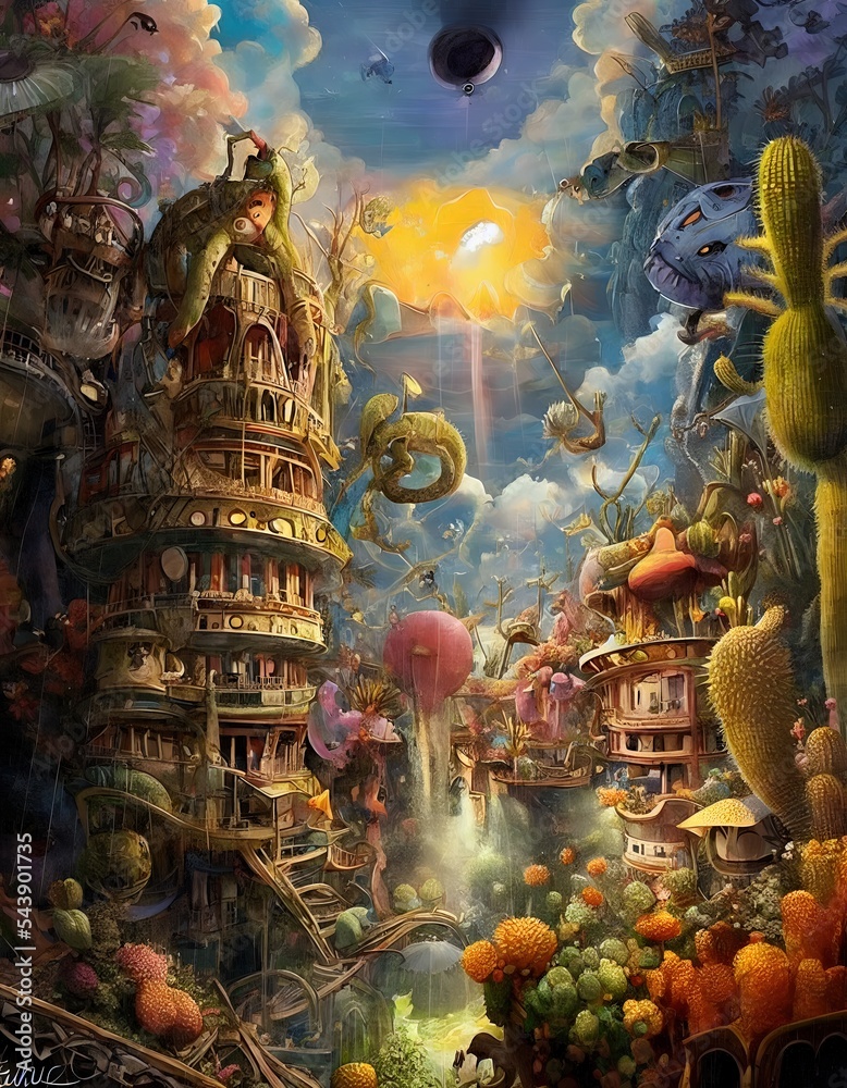 Fototapeta premium Surrealist nightmare or dream