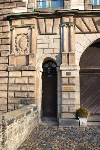 The main gate of Nelahozeves Chateau, finest Renaissance castle, Czech Republic. photo