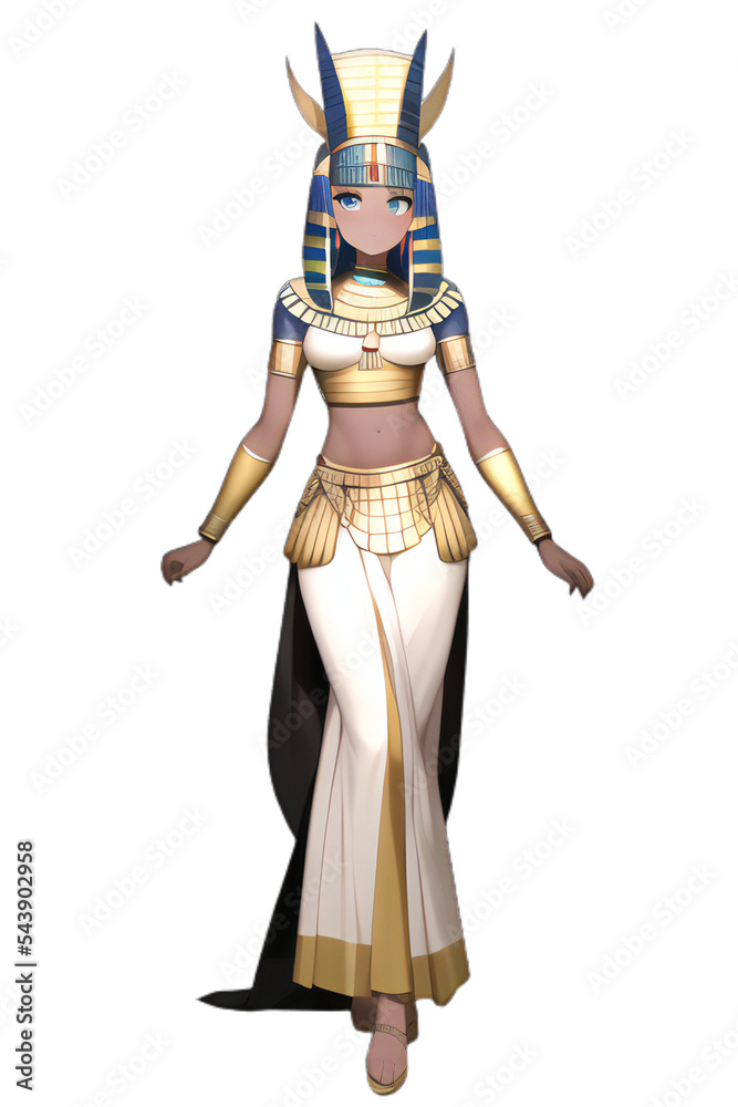 Anime Style Ancient Egyptian Female Stock Illustration | Adobe Stock