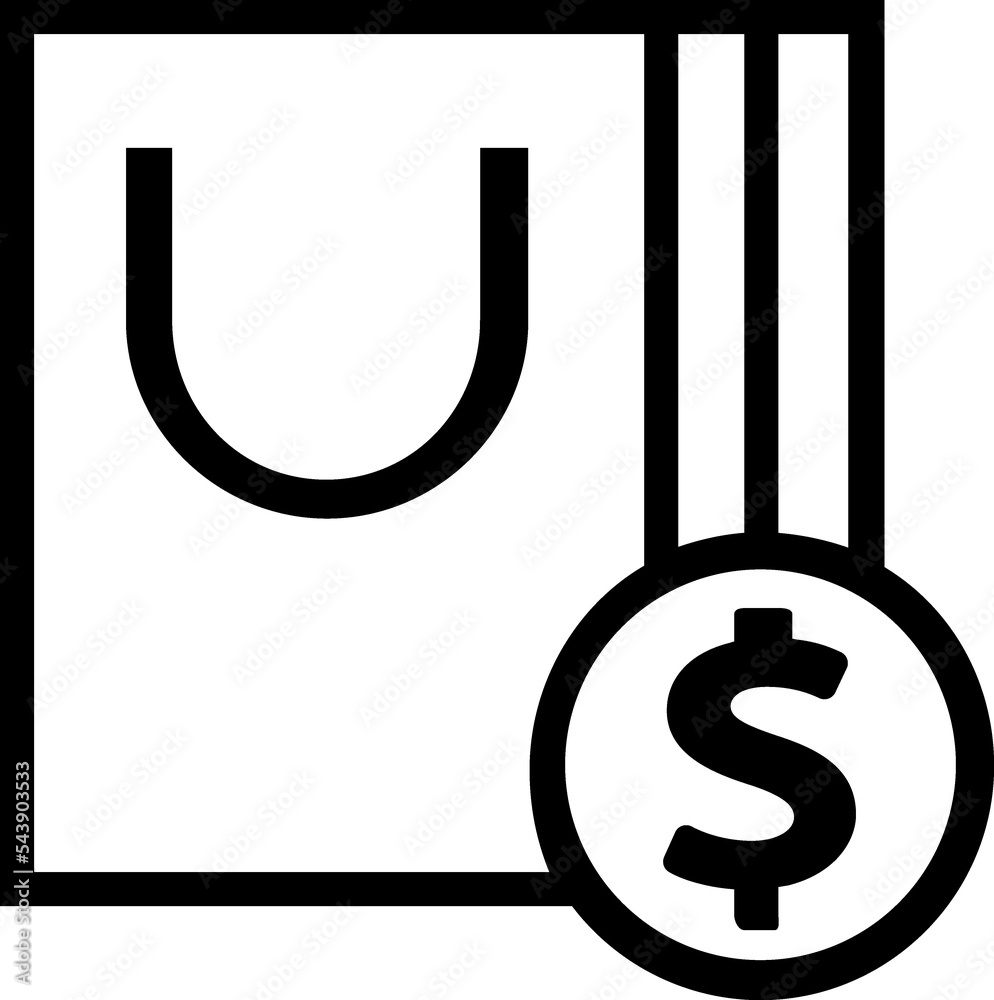 shopping bag line icon