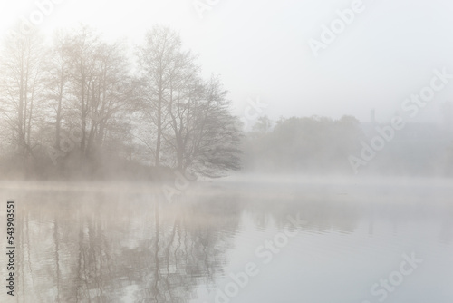 Foggy early morning on a lake. © Sergey Fedoskin