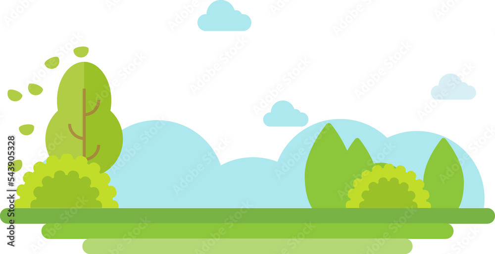 Fototapeta premium City Park landscape flat illustration