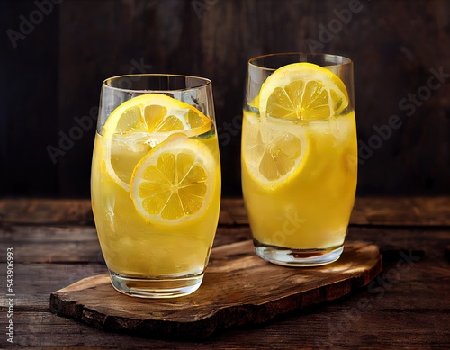Refreshing glass of lemonade