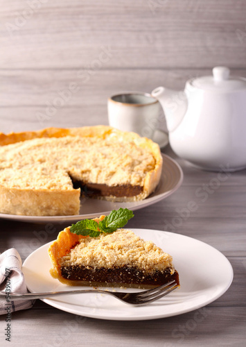 Shoofly pie - American pie made with molasses,