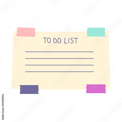 To do list template. Vector flat hand drawn illustration. Perfect for planning, notes and self-organization.