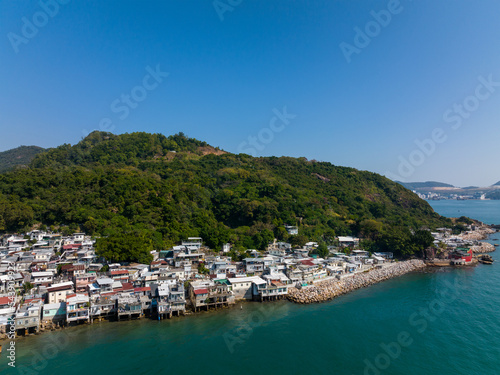 Top view of fishing village in Kowloon side