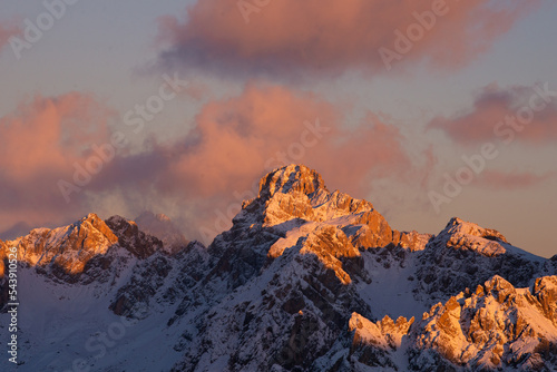 sunset in the dolomites covered by snow © Ярослав Шляхов