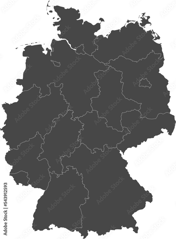Obraz premium Vector map of Germany with provinces