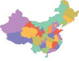 Vector map of China with provinces