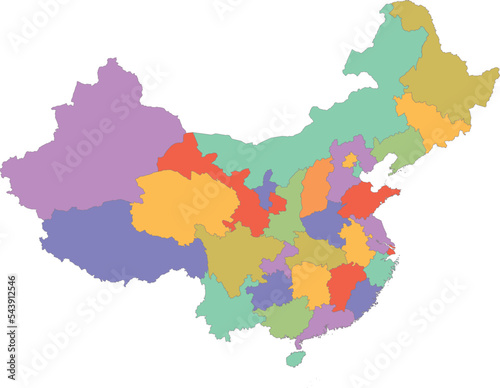 Vector map of China with provinces