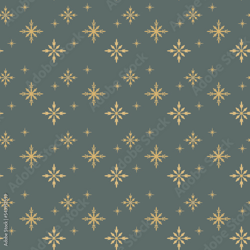 golden snowflakes  seamless vector pattern for packaging, cards, party invitations and textile desigт, wrapping paper, napkin