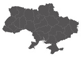 Vector map of Ukraine with provinces