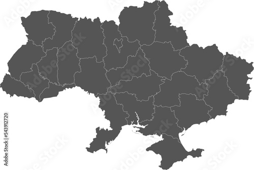 Vector map of Ukraine with provinces