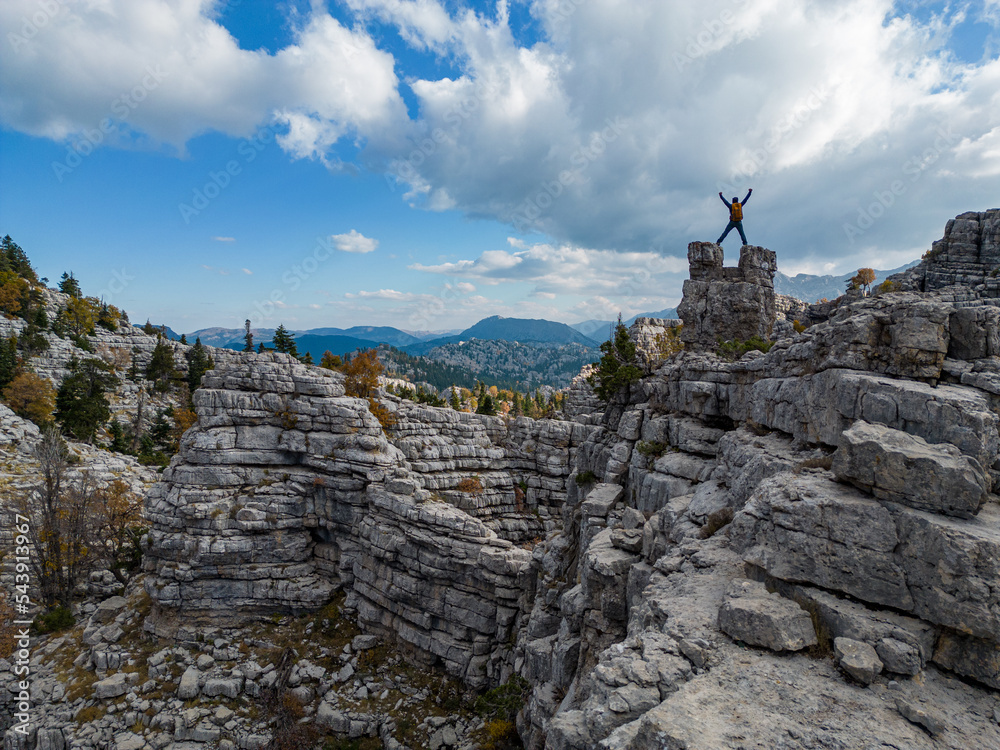 Fototapeta premium The wild, steep, desolate and dangerous impassable mountains of Antalya, which is known to be deadly and difficult