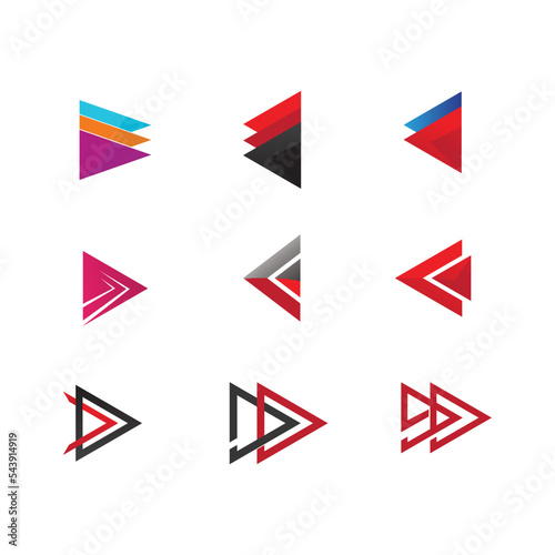 Abstract letter A and Arrow head logo design vector illustration