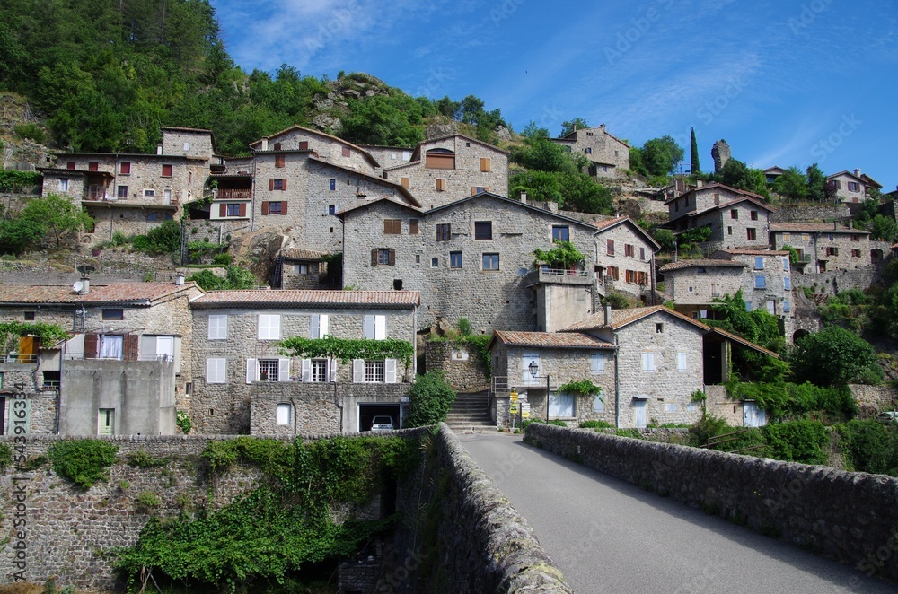 Medieval village of Jaujac in Ardeche in France, Europe