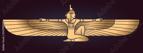 Isis goddess life and magic in egyptian mother of Horus vector