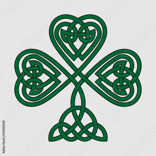 Celtic shamrock. Vector illustration isolated on white background.