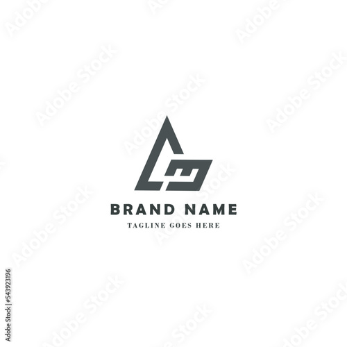 AM or M letters logo, monogram design