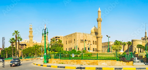 Salah El-Deen Square with medieval mosques, Cairo, Egypt photo